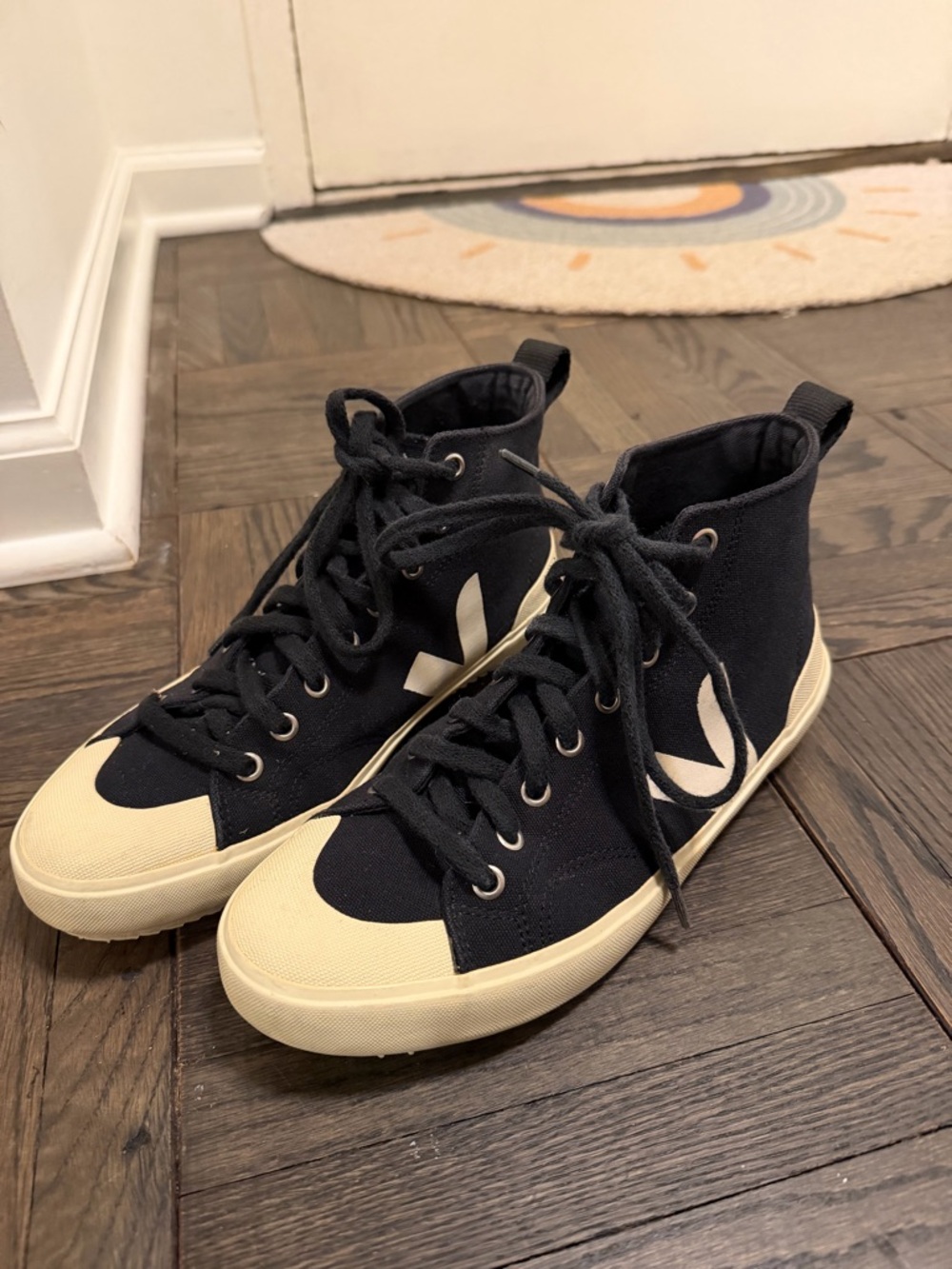 Veja Black High-Top Canvas Sneakers